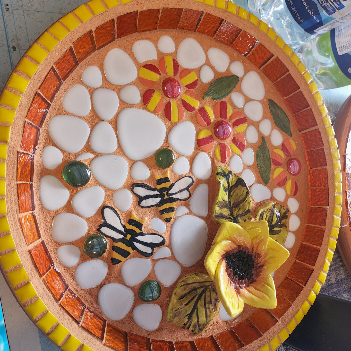 Orange 2xm x 2xm squares KARMA Designer Collection High Quality Glass Trend Brand Full Glass for ALL WEATHER Outdoors and Indoors