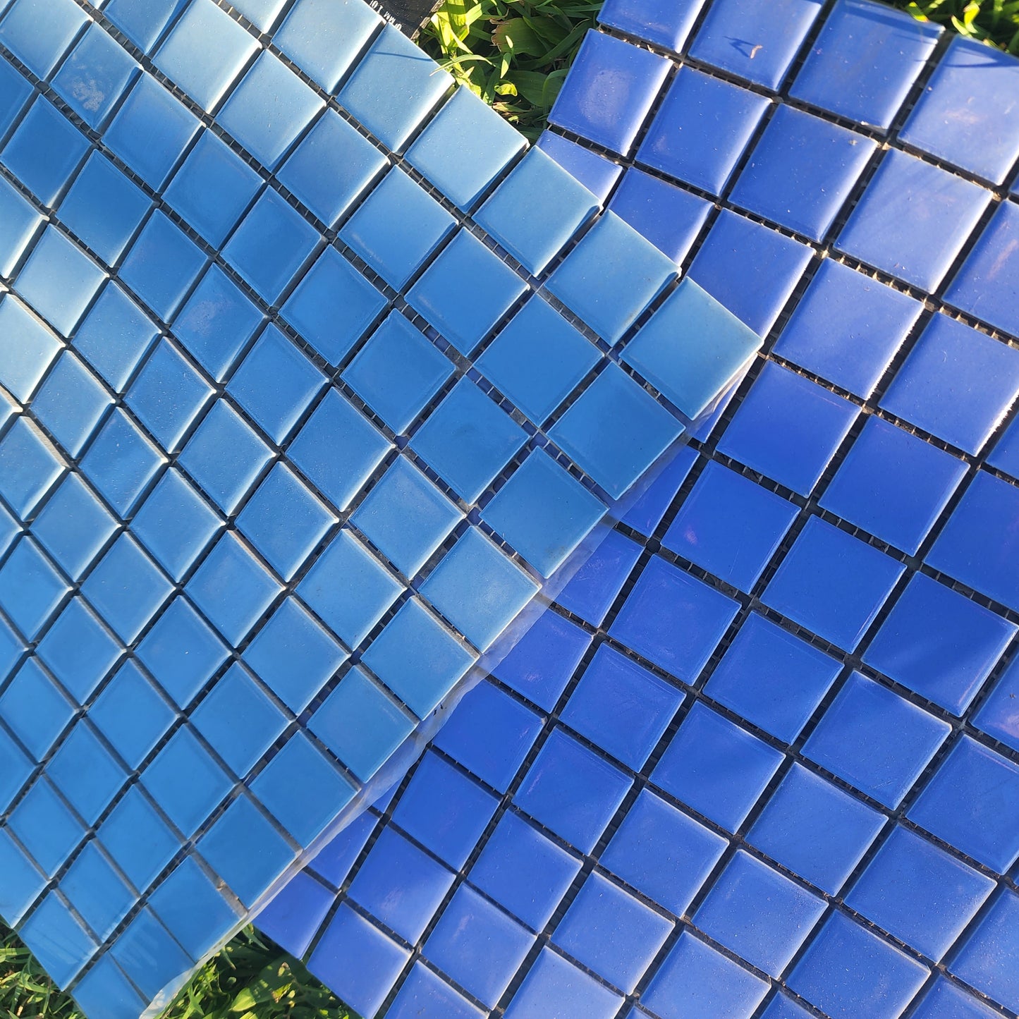 BLUE Porcelain hard wearing squares 2.5cm x 2.5cm Full Sheets