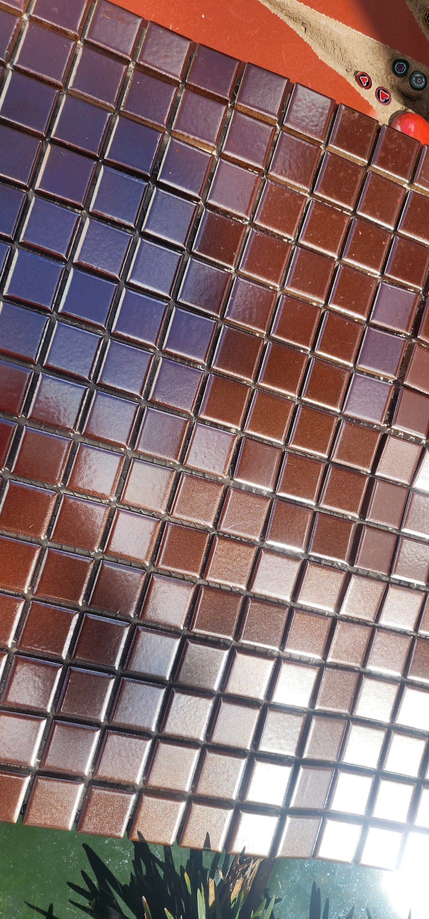 Bronze ceramic hard wearing squares 1.8 x 1.8cm.30cm x 30cm sheets
