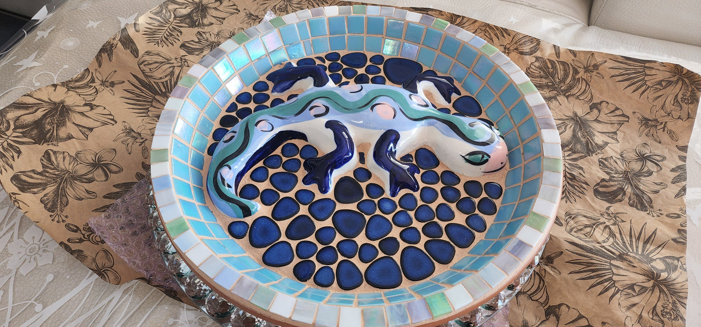 RUNING LOW NOT RESTOCKING **BLUE GLOSS Ceramic Flower Power Pebble Pool All Weather Out/Indoor Tiles - Full Sheets