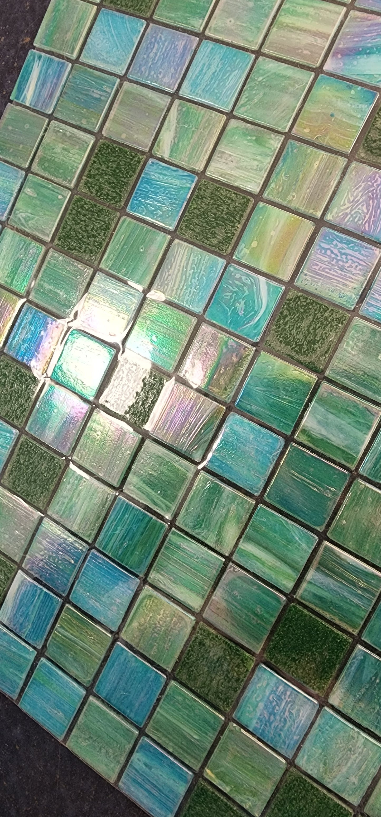 Quality Trend Glass Tiles 2cm x 2cm Full Sheets BARGAIN GREEN MIX