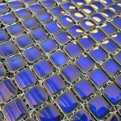 Ceramic Square Penny Tiles Cobalt Blue, Full 30cm x 30cm Sheets 2cm x 2cm