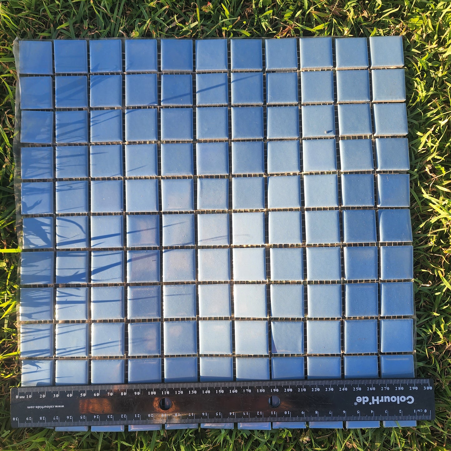 BLUE Porcelain hard wearing squares 2.5cm x 2.5cm Full Sheets