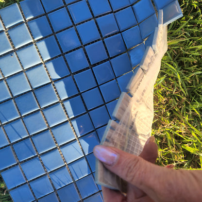 BLUE Porcelain hard wearing squares 2.5cm x 2.5cm Full Sheets