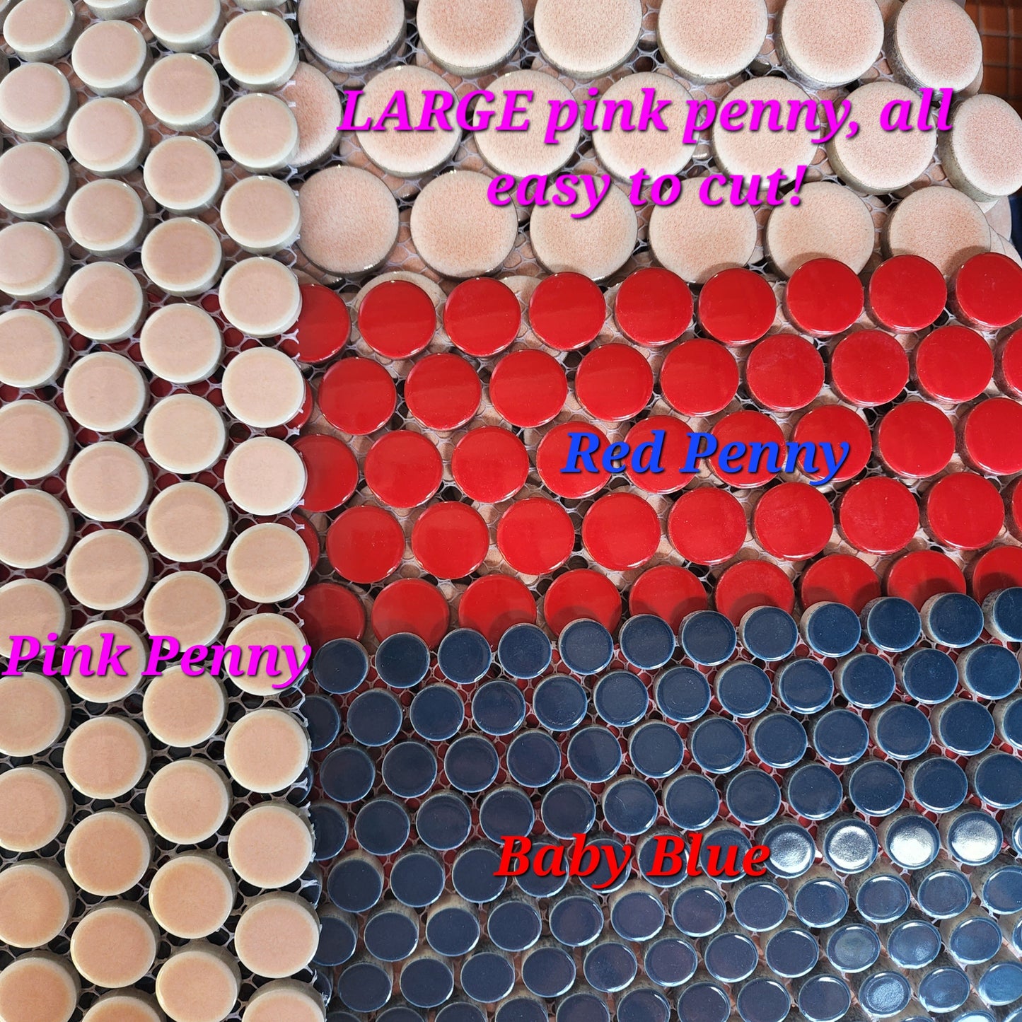 Blue Baby Penny Porcelain Hard Wearing and very practical to use 264 ROUNDS