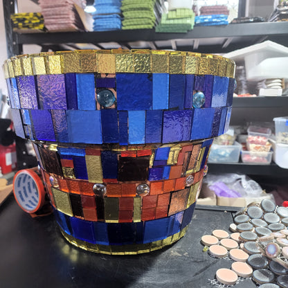 Orange 2xm x 2xm squares KARMA Designer Collection High Quality Glass Trend Brand Full Glass for ALL WEATHER Outdoors and Indoors