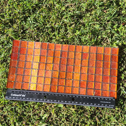 Orange 2xm x 2xm squares KARMA Designer Collection High Quality Glass Trend Brand Full Glass for ALL WEATHER Outdoors and Indoors