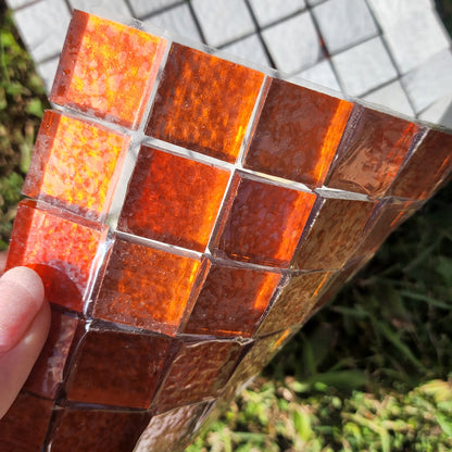 Orange 2xm x 2xm squares KARMA Designer Collection High Quality Glass Trend Brand Full Glass for ALL WEATHER Outdoors and Indoors