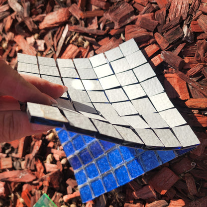 DARK BLUE Designer KARMA High Quality Collection Full Glass Mixed Mid Blue 2cm x 2cm