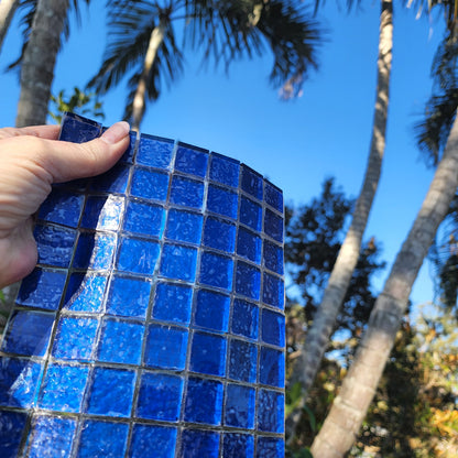 DARK BLUE Designer KARMA High Quality Collection Full Glass Mixed Mid Blue 2cm x 2cm