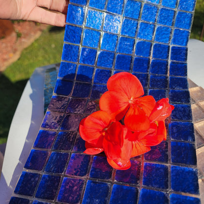 DARK BLUE Designer KARMA High Quality Collection Full Glass Mixed Mid Blue 2cm x 2cm