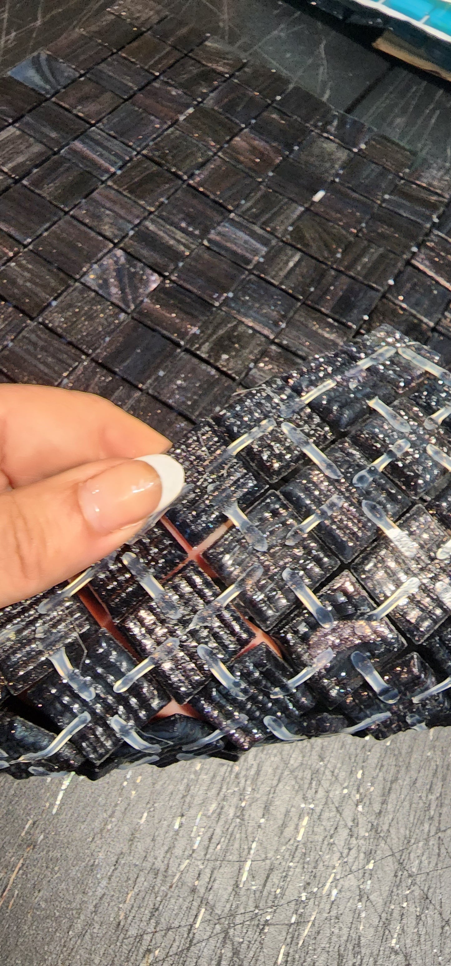 SHIMMER BLACK Trend Australian Made 2cm x 2cm full sheet 4mm thickness Glue Backing