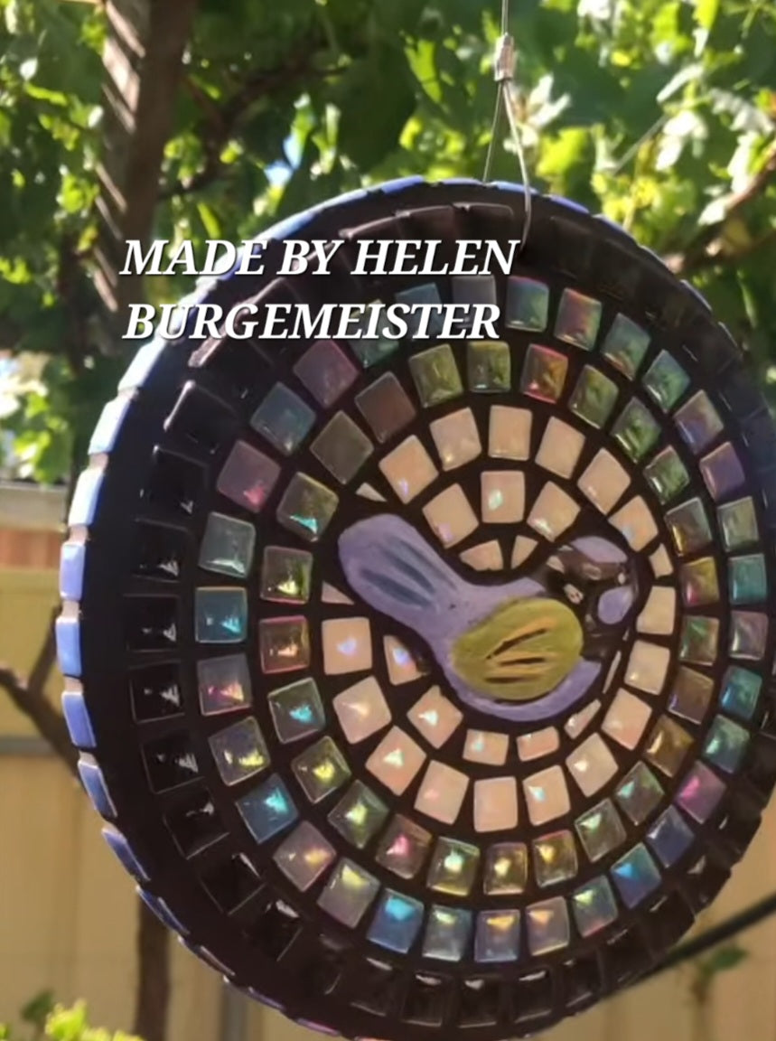 Myles Mosaic Mates - 4 x Celuka Rounds to hang or Garden Pops - 4 Hand Made Ceramics