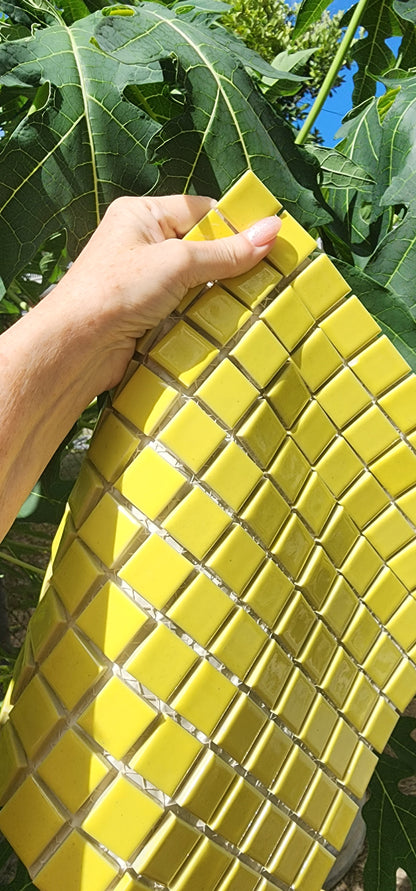 YELLOW CERAMIC SQUARES 2.5 X 2.5 GREAT COLOUR