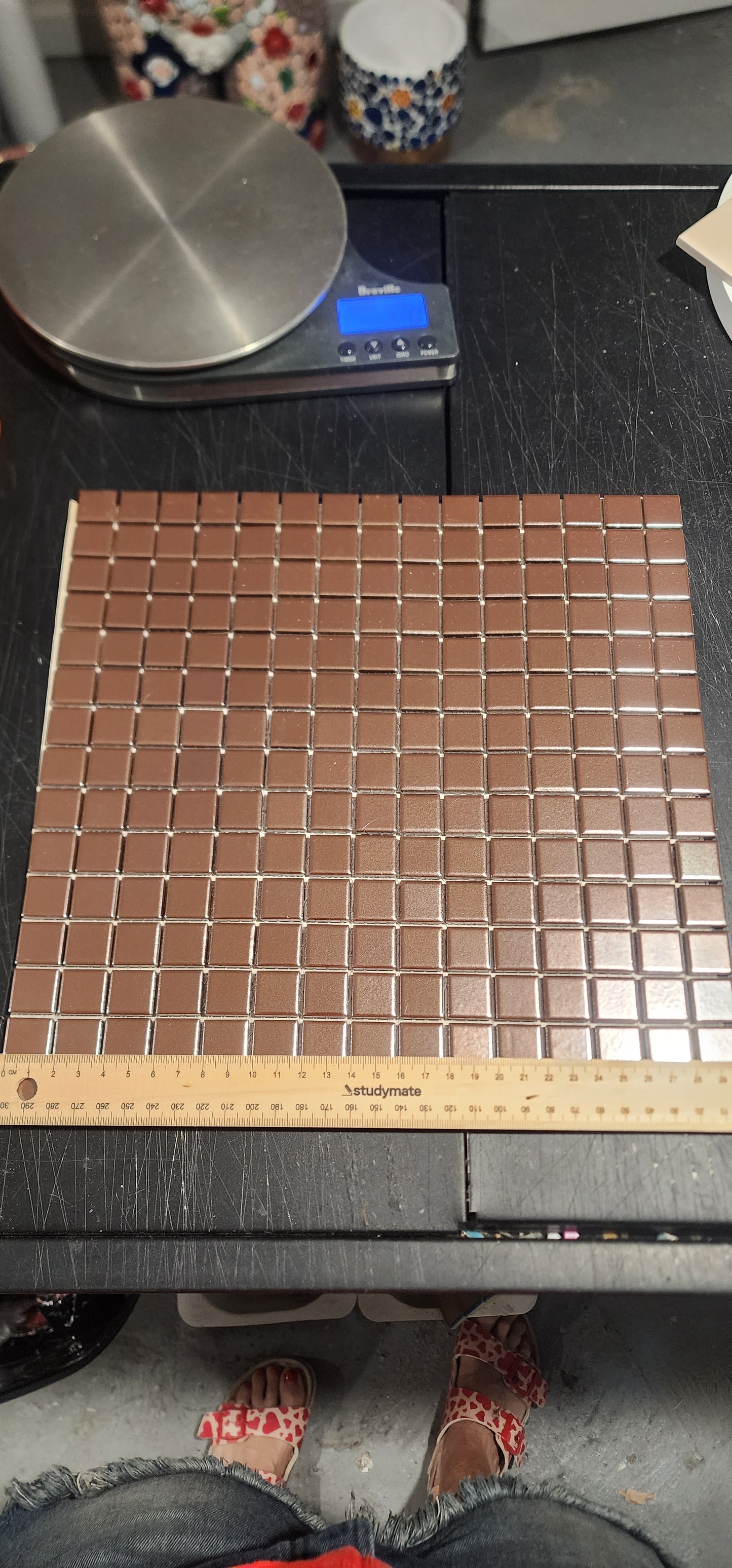 Bronze ceramic hard wearing squares 1.8 x 1.8cm.30cm x 30cm sheets